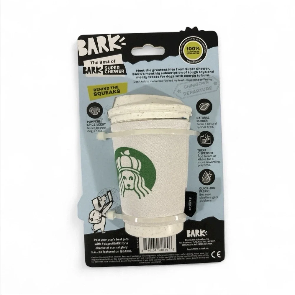 Bark Super Chewer Core Collection Dog Toy Treat Size M-L Pumpkin Spice New